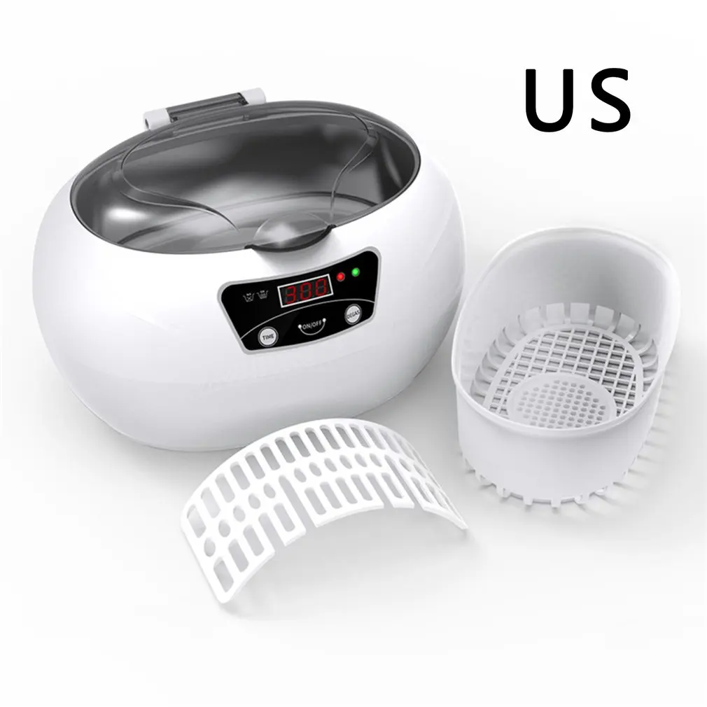 

600 мл ультра sonic очиститель Таймер для ванны для ювелирных изделий Запчасти очки Маникюр камни для бритвенной щетки Ультразвуковой Sonic