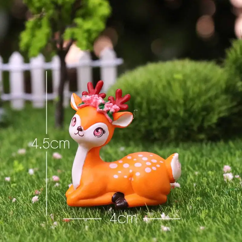 

2Pcs/Set Sika Deer PVC Doll Miniature Toy Micro Landscape Gardening Decoraiton