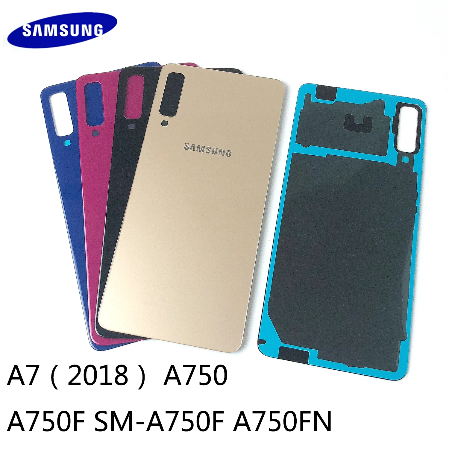 Стеклянный корпус для Samsung Galaxy A7 2018 A750 A750F задняя крышка батарейного отсека
