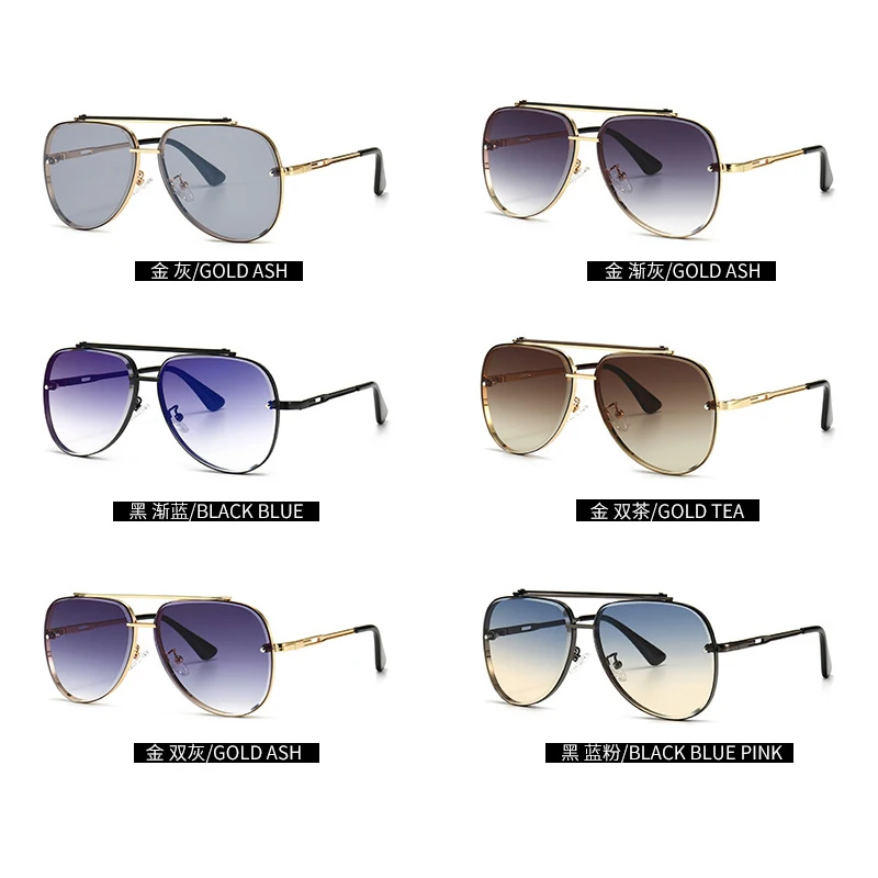 

High Quality Luxury brand design Fashion Classic pilot Style Gradient Sunglasses Men Vintage Brand Design Drive Sunglasses UV400