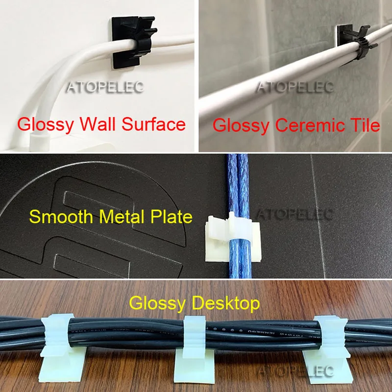 8 25 мм диаметр. Регулируемый клейкий Кабельный органайзер держатель для зажимов