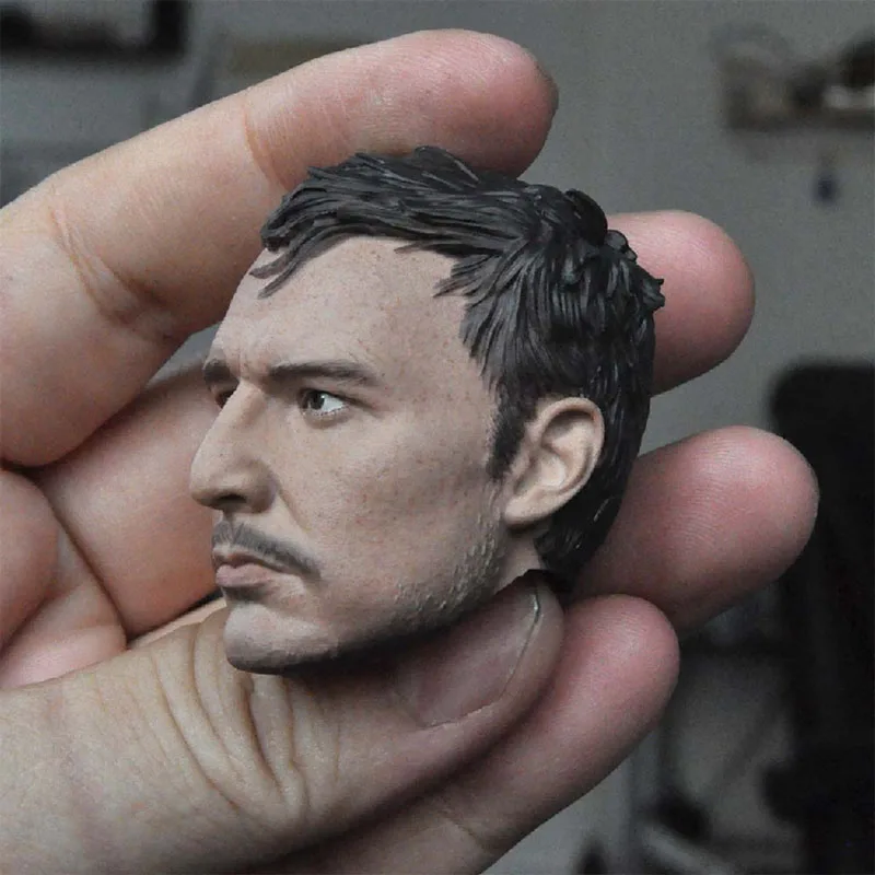 1/6 голова Педро Паскаля лепка из ПВХ Мужская солдата резьба подходит для 12 дюймов