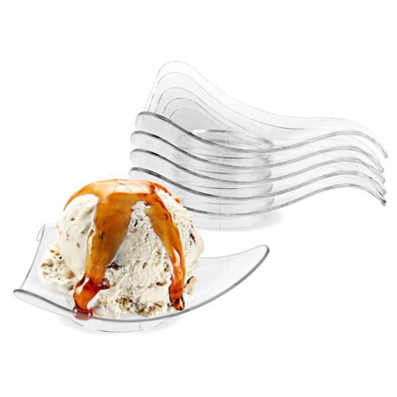Promotion Party Suppliers Disposable Plastic Tableware 75*80mm Transparent Dessert Mini Appetizer Plate 20/Pack|Одноразовая посуда