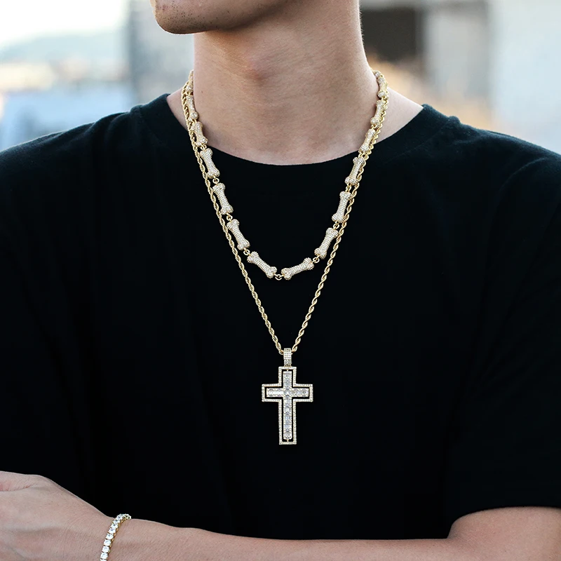 Цепочка с подвеской в виде креста Иисусом стиле хип-хоп | Украшения и аксессуары