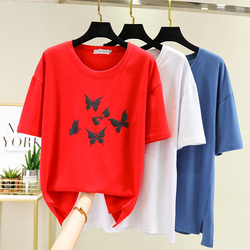 

Short Sleeve Printed Plus Size Spring Autumn Summer Vintage Clothes For Women Oversized T-Shirt Tops Blouses Vetement Femme 2021