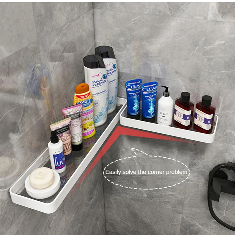 

Bathroom Shelf Shower Shelves Shampoo Holder Cosmetic Rack Home Storage Rack Wall Mount Kitchen Storage Basket Bath Accessories