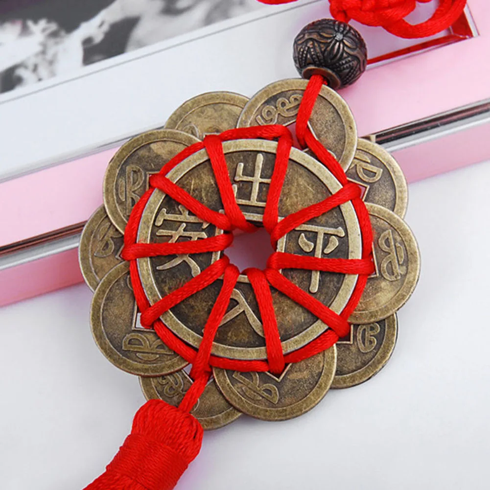 Chinese knot Coins Wind Chime Bell With Tassels for Good Luck Have a safe trip Fortune Home Car Hanging Auto Decoration Gift | Автомобили