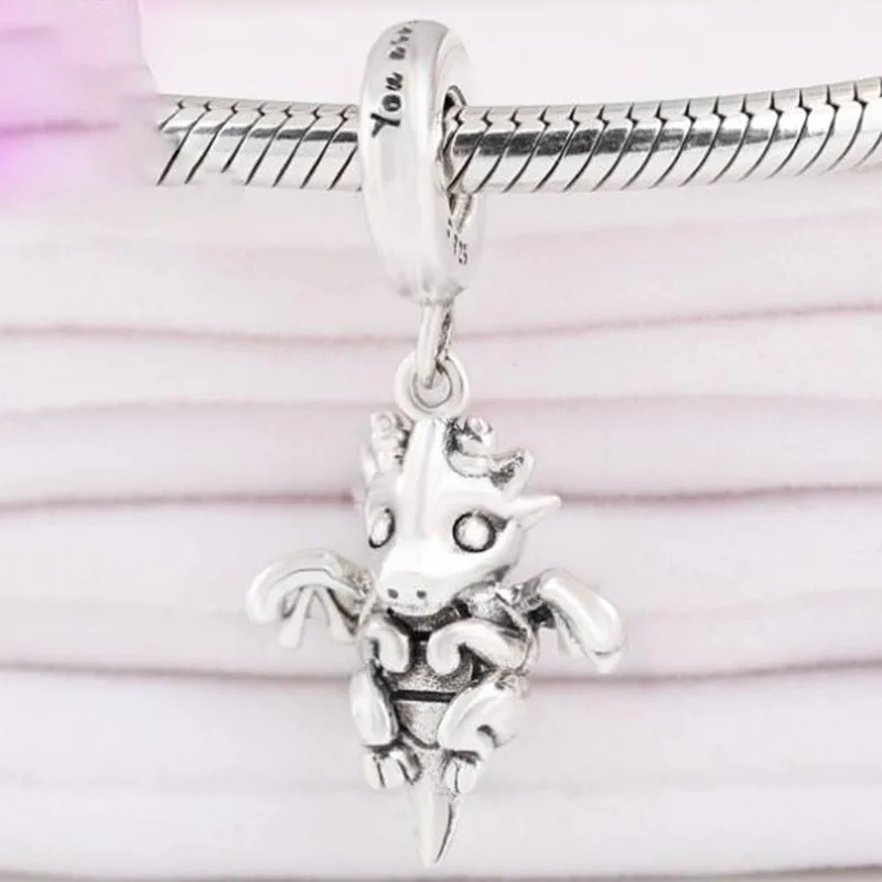 

100% 925 Sterling Silver Charm New Magic Flying Dragon Pendant Fit Pandora Women Bracelet & Necklace Diy Jewelry