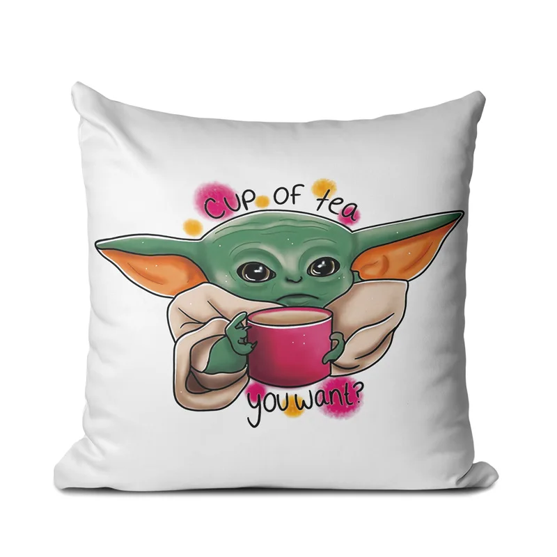 marvel star wars anime cartoon pillowcase home sofa cute baby yoda pillow cushion cover christmas halloween decoration gift free global shipping