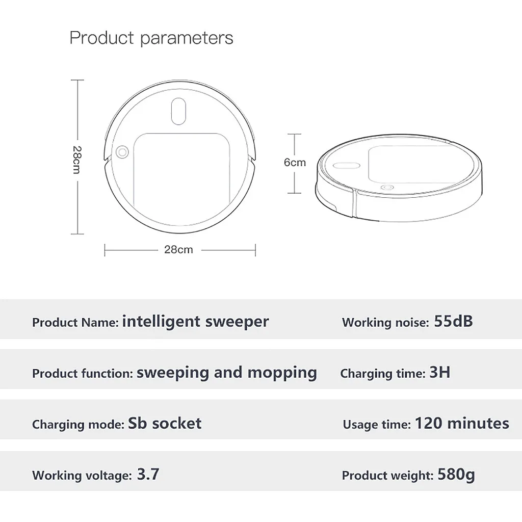 Полностью автоматический умный робот пылесос 3 в 1 с Usb зарядкой для сухой и