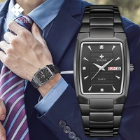 wwoor fashion black watches for men stainless steel luxury waterproof calendar quartz wristwatch business watch reloj hombrebox
