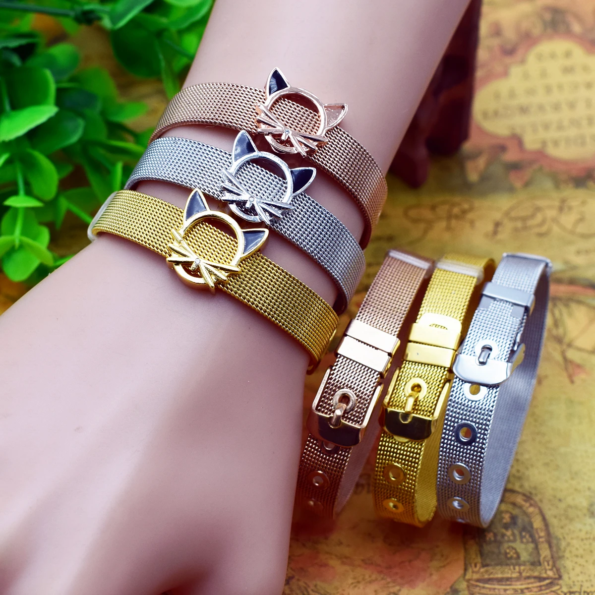 Мужской/женский сетчатый Браслет из нержавеющей стали 10 мм | Украшения и