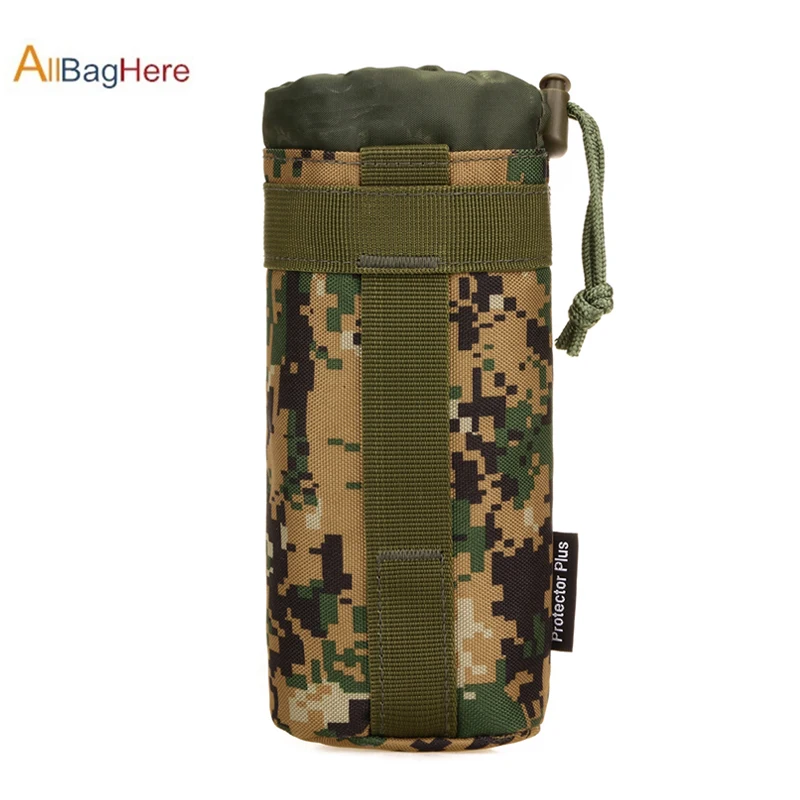Military Tactical Molle Accessories Kettle Pouch Water Bottle Camouflage Outdoor Camping Travel Hunting Durable Drawstring Bags | Спорт и