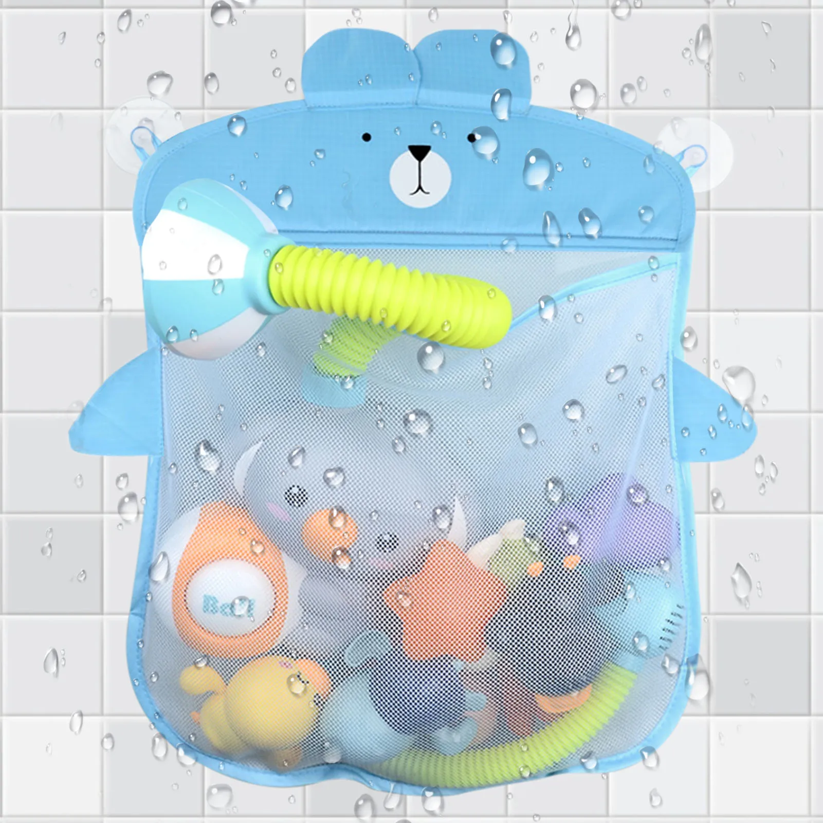 Baby Bath Toys Cute Bear Mesh Net Toy Storage Bag Strong Suction Cups Bath Game Bag Bathroom Organizer Water Toys For Wonderful