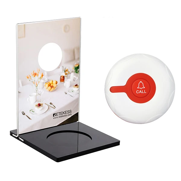 With TD009 Button Retekess TD024 Механическая настольная карта для вызова кнопка ресторан пейджер обслуживание клиентов беспроводной звонящий Официант кнопка вызова - Цвет: With TD009 Button