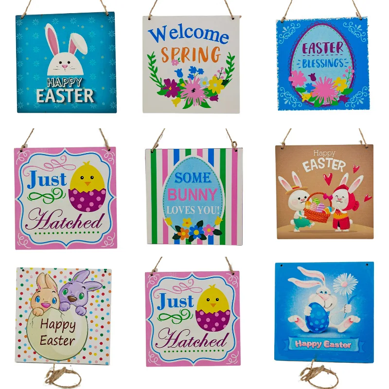 

Счастливая Пасха Подвесной деревянный знак пасхальное яйцо деревянные таблички для дома стены окна вечеринки таблички