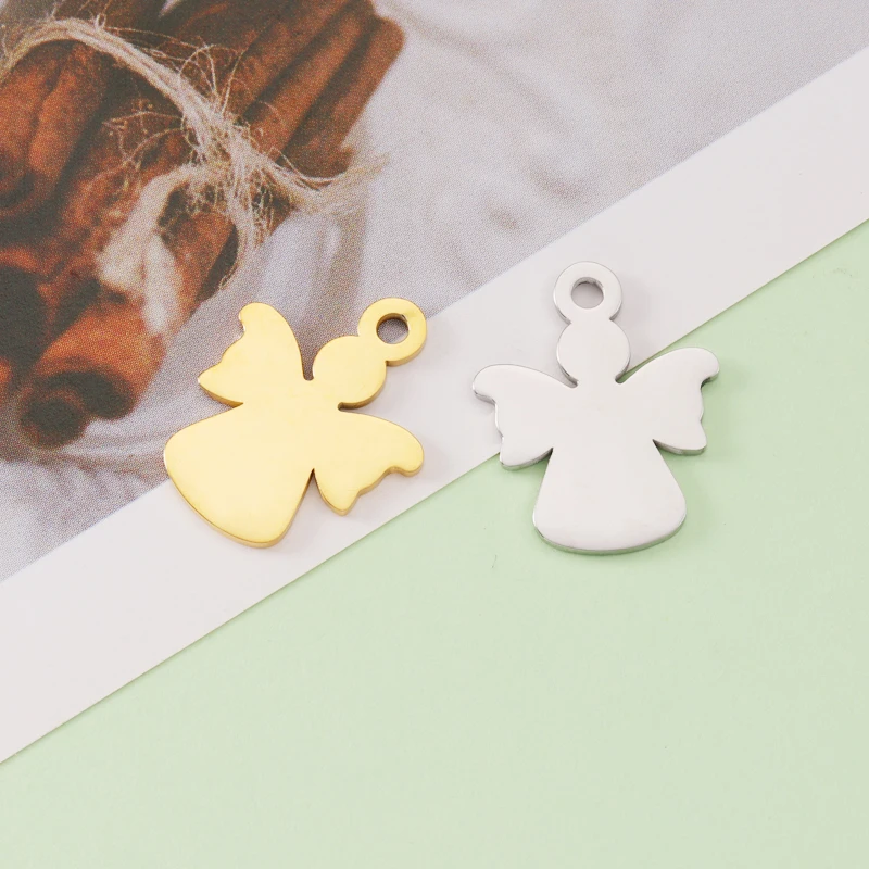 

Зеркальные подвески с ангелом, из нержавеющей стали, 20,5*16,5 мм, 20 шт./лот