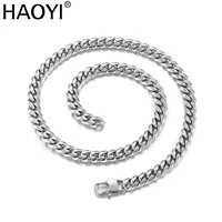 davieslee mens jewelry necklace stainless steel curb cuban chain mens womens necklace jewelry set mens silver 6 810 mm