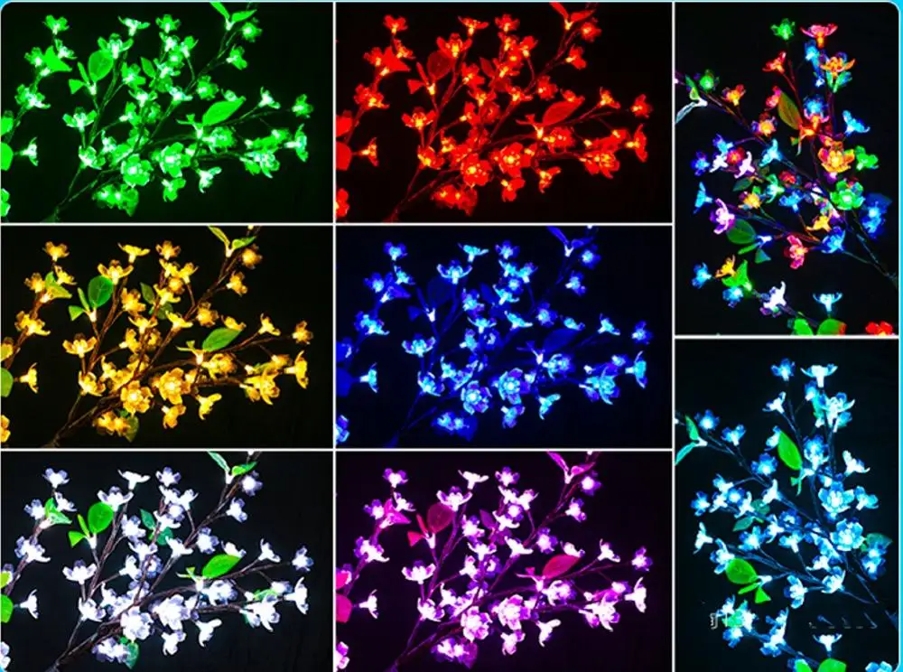 Remote control LED Cherry Blossom Christmas Tree Lighting 1.5M height 220/110AV Waterproof Garden Landscape Decoration Lamp | Дом и сад