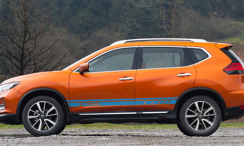 2 шт. автомобильные боковые полосы наклейки для NISSAN X-TRAIL DIY Автомобильная виниловая пленка Стайлинг наклейка украшение автомобиля Принадлежности для тюнинга