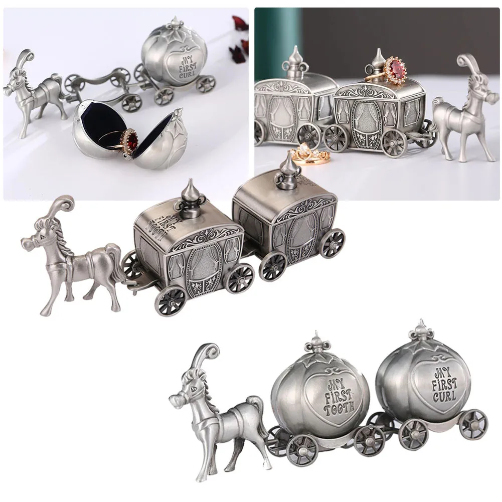 

14.6*4*5.6cm Teeth Storage Car First Tooth Curl Box Metal Art Craft Home Decoration Baby Keepsake Teeth Storage