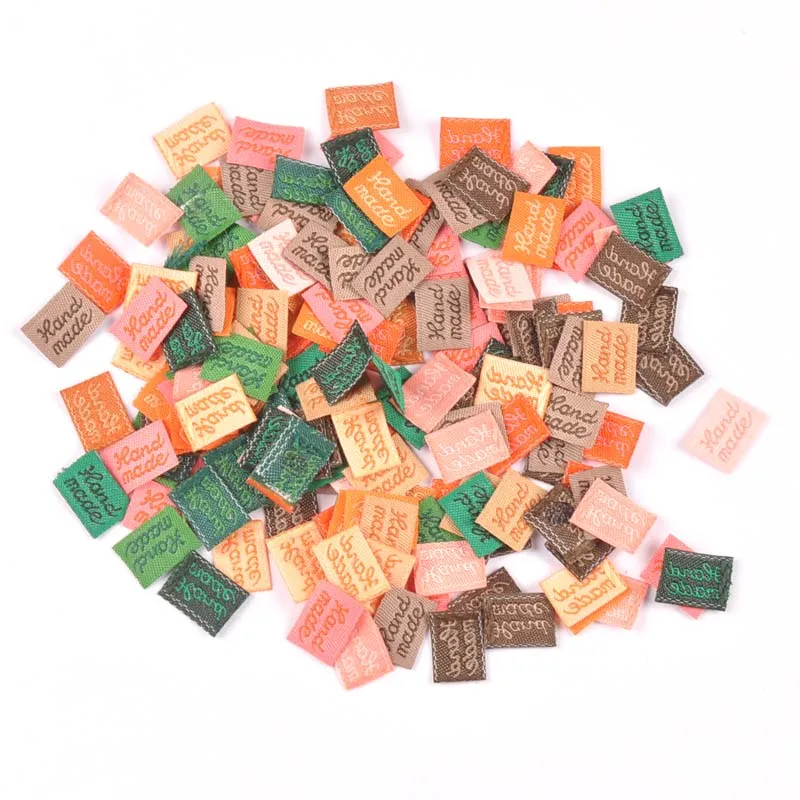 100 шт. ярлыки для одежды ручной работы с тиснением DIY этикетки типа флажок Швейные