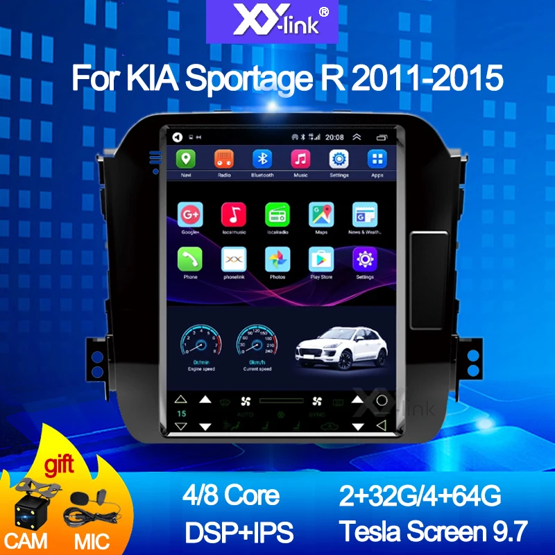 

9.7Inch Tesla Style Car Radio Android Sportage 3 4 2011-2015 Gps Navigation For KIA Sportage 1 2 Sedan Accessories Multimedia