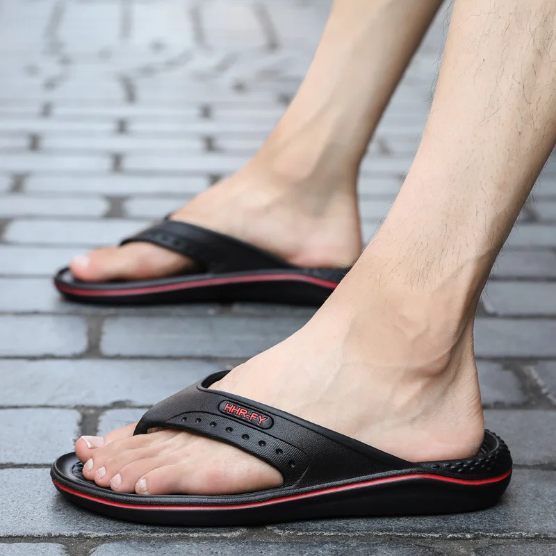 

Flip flops men's summer new breathable flip flop casual black open toe men's sandal