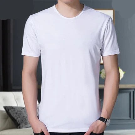 Мужская хлопковая модная повседневная футболка с коротким рукавом 724 | одежда