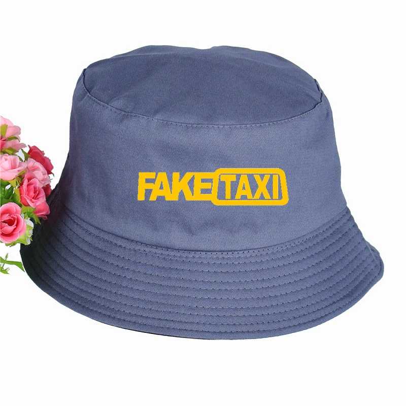 

Fake Taxi Printed Bucket Hats Summer High quality fisherman's hatWomen Men fisherman hat Outdoor sunshade cap fishing hat