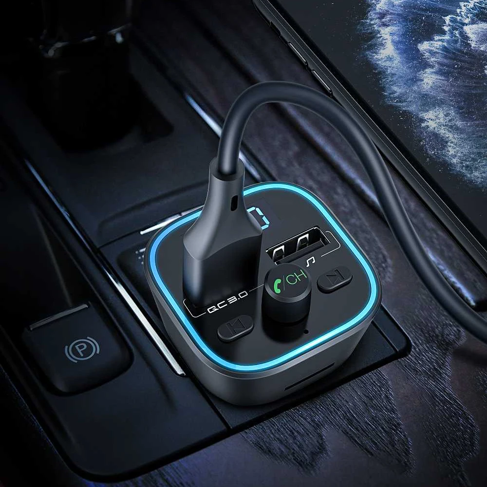 Blitzwolf BW BC1 автомобильный беспроводной FM передатчик 18 Вт QC 3 0 USB Автомобильное