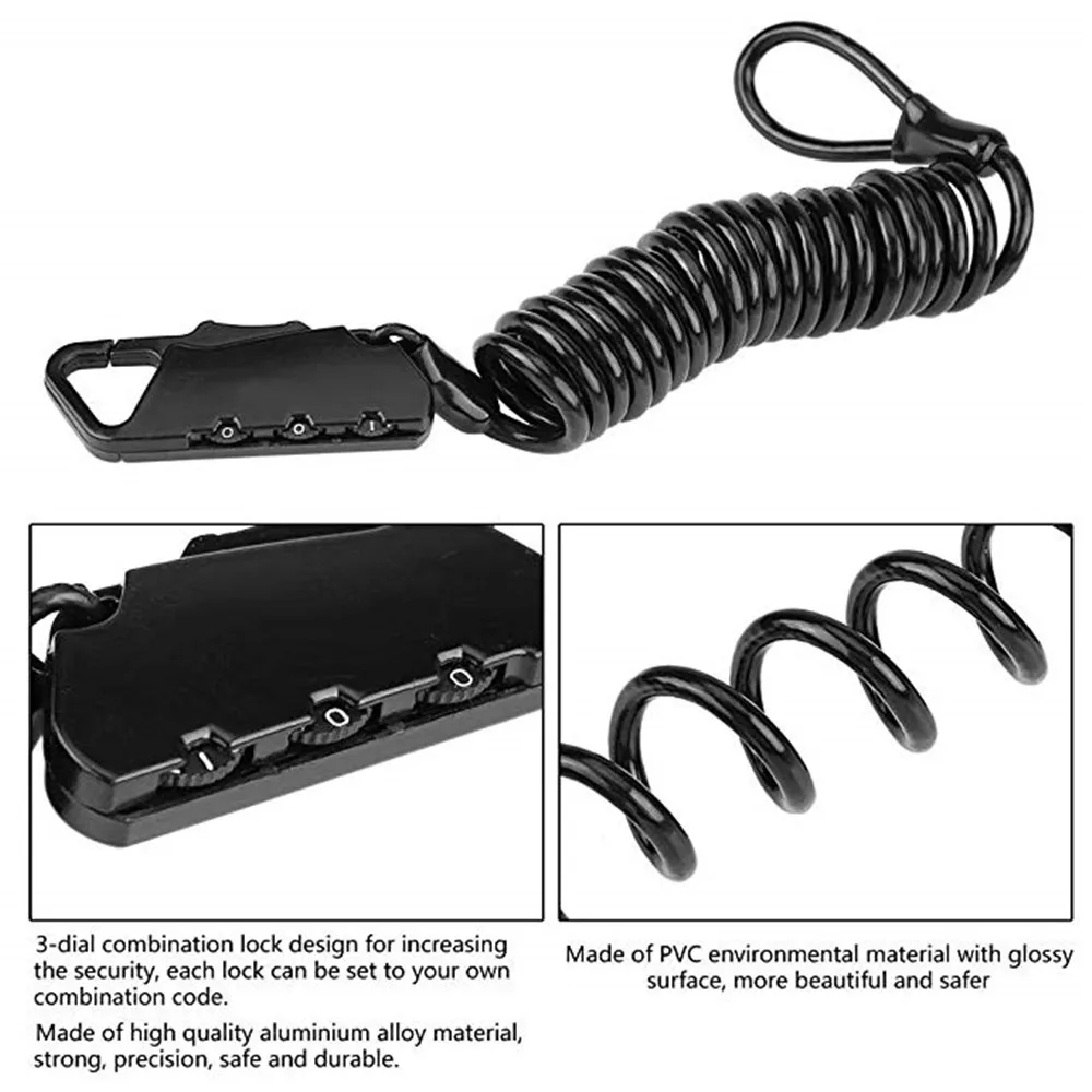 Мини велосипедный замок складной кодовый рюкзак шлем кабель 3 значный Комбинации