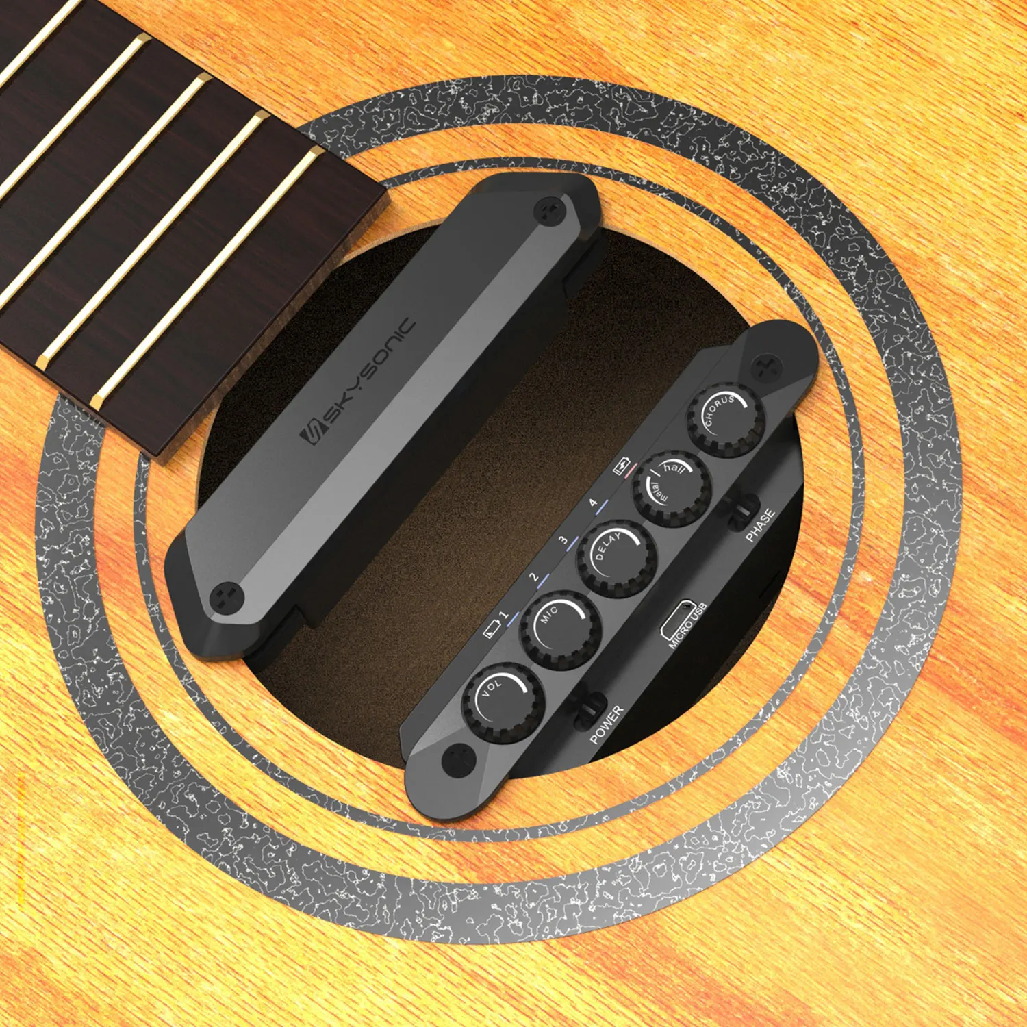 Многофункциональный акустический гитарный резонансный звукосниматель