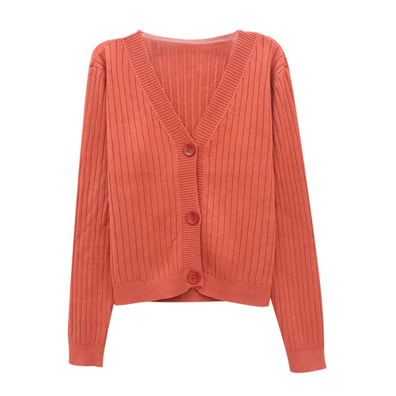 

2019 New Spring autumn Women short Cardigan Knitted Sweater Coat student Long Sleeve Casual V-Neck Tops cc1593