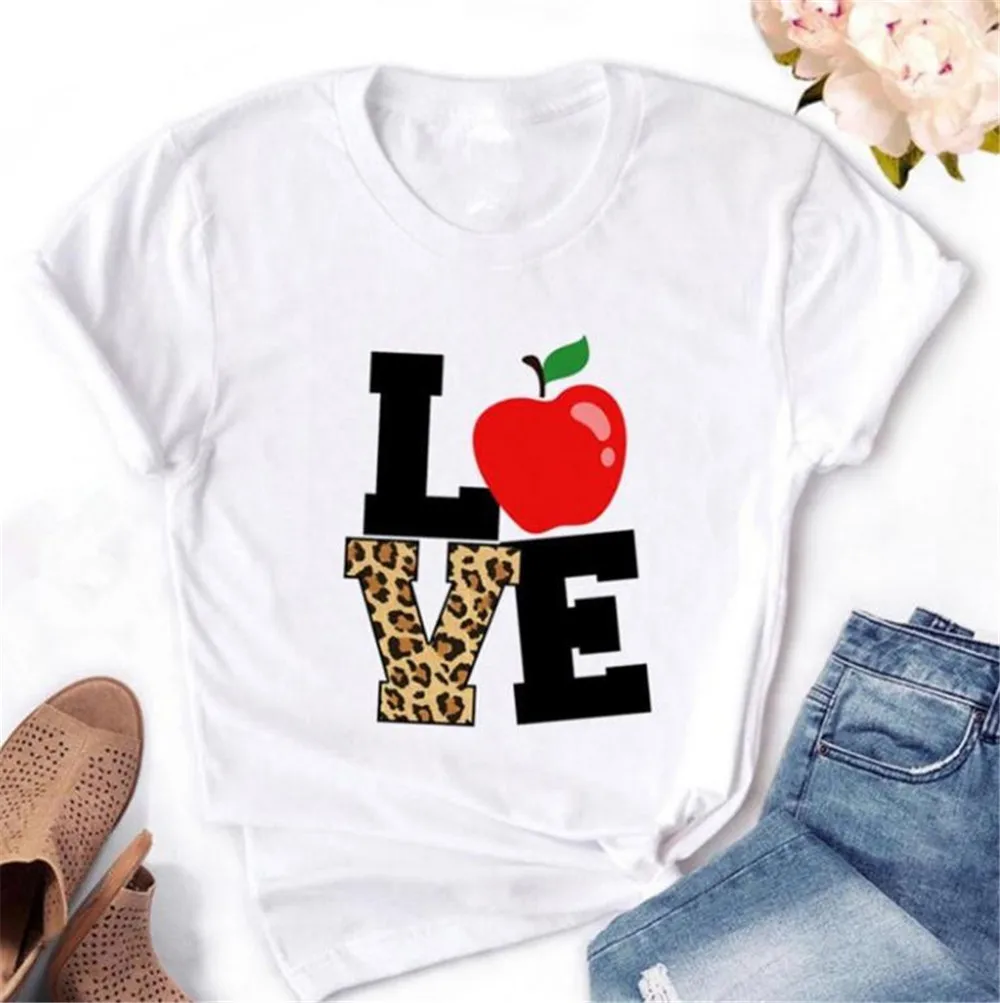 

Mothers Day Leopard Mom Life Letter Print Women T-shirt Casual Harajuku Summer Clothes Female Vintage Oversized Fashion T shirt