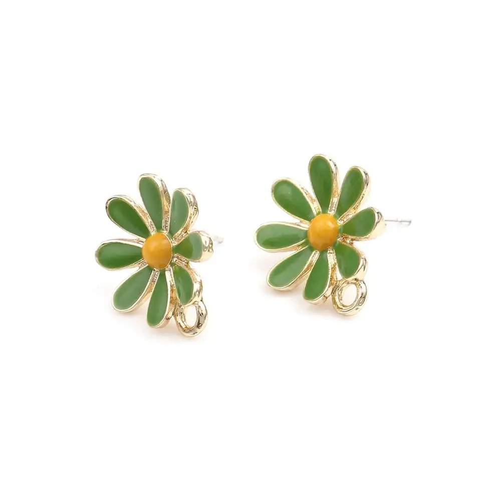 DoreenBeads цинковый сплав на основе ушные серьги гвоздики изделий цветок золотой