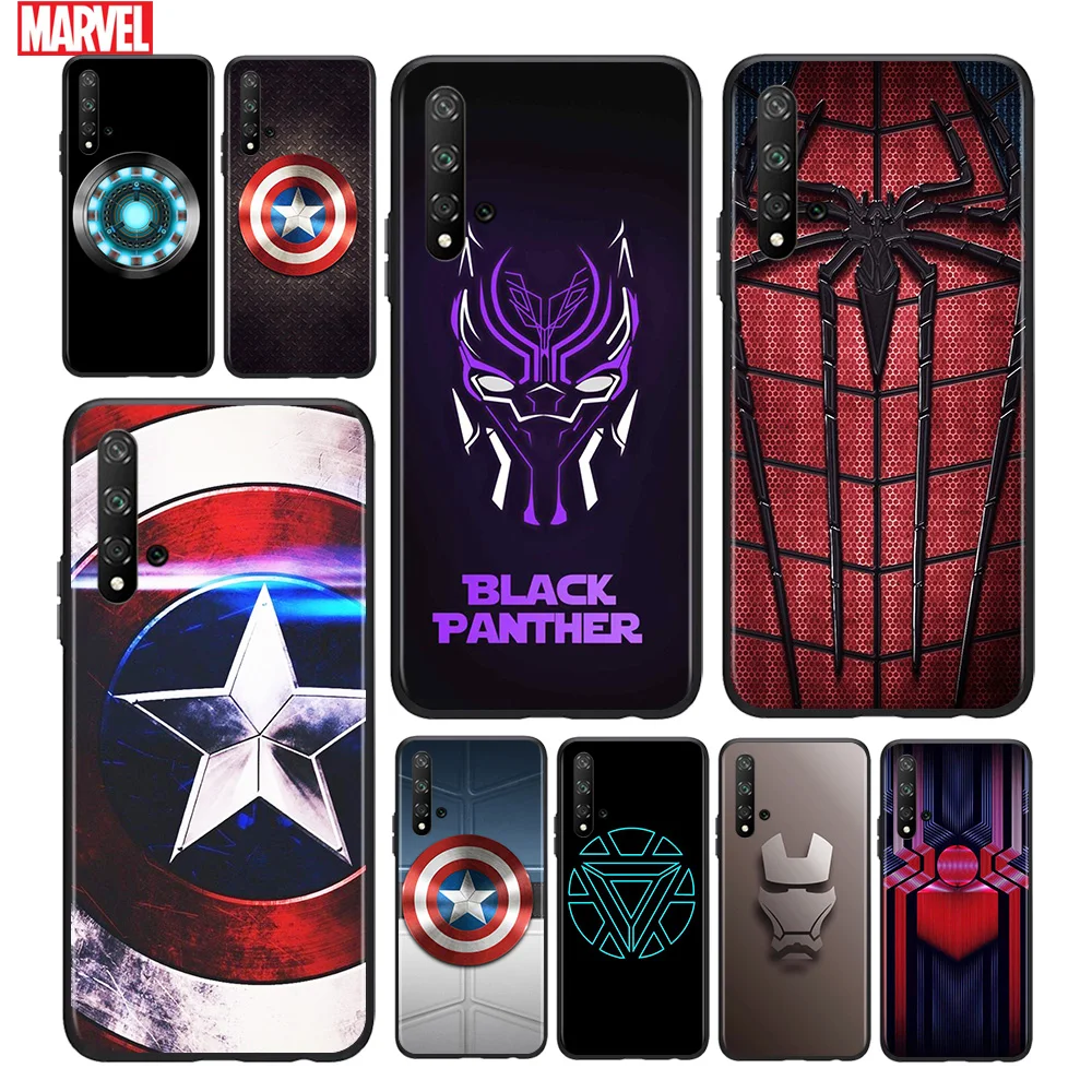 

Marvel Superhero Logo For Huawei Honor 10 20 30 10i 20i 30i 10X V20 V30 20S 30S 30i X10 Pro Lite Black Silicone Soft Phone Case