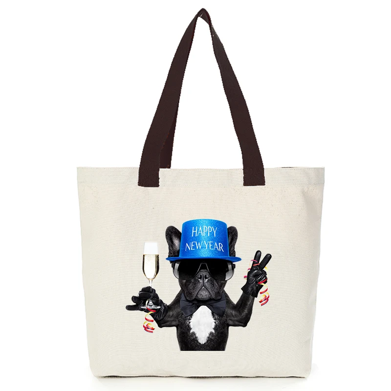 shopping bag 09 Крутая собачья Холщовая Сумка оригины oem на заказ Мужская сумка на заказ Эко сумки diy сумка для покупок с логотипом экологичный мешок из хлопка - Цвет: shopping bag 09