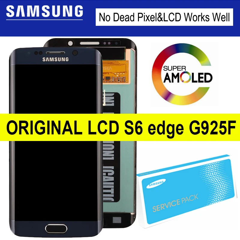 Оригинальный 5 1 ''SUPER AMOLED дисплей для SAMSUNG Galaxy S6 edge ЖК с рамкой G925 G925I G925F
