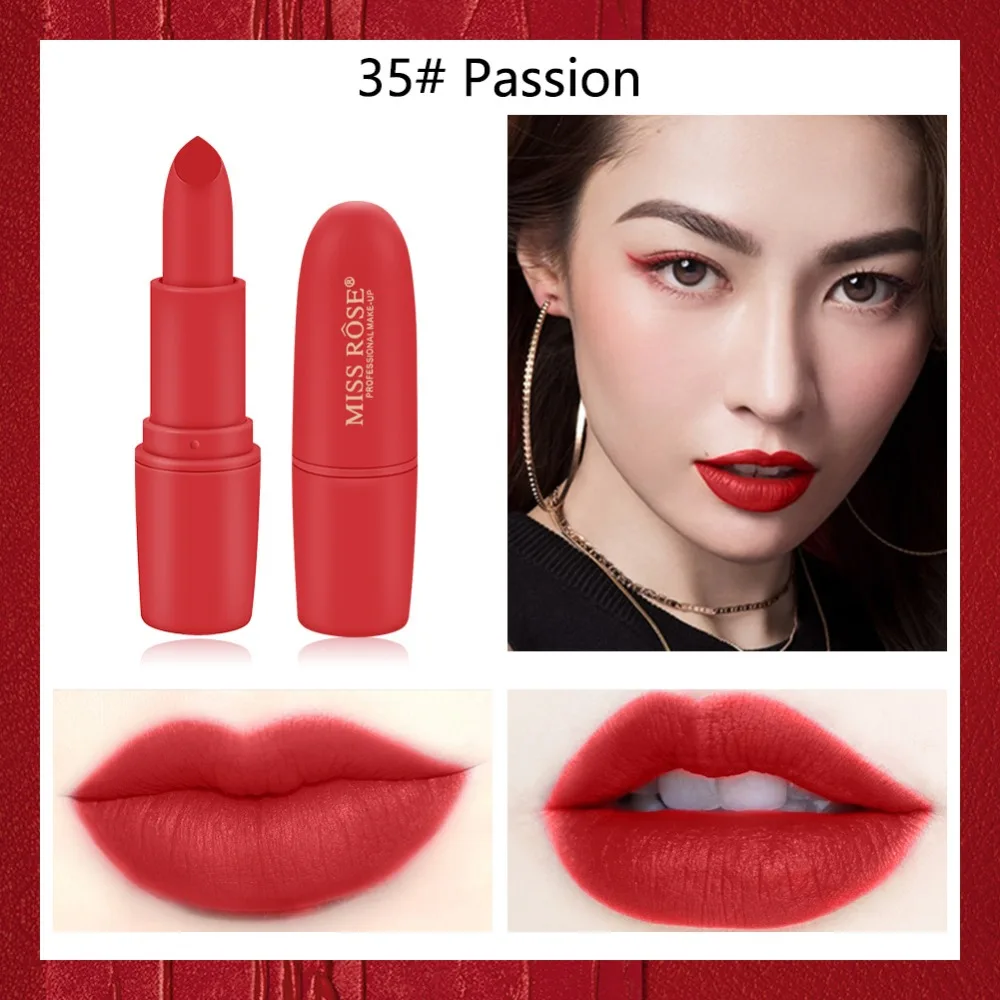 Miss Rose, матовая помада, сексуальная, красная, темная, вампирская, губная помада, водостойкая, стойкая, 7 видов цветов, 3,8, коричневая помада MS058