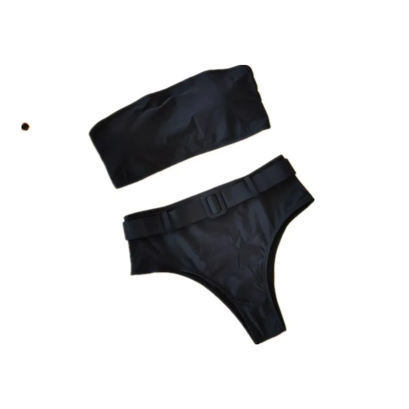 

2020 Europe and the United States explosion models multicolor bikini high waist tube top swimsuit ladies sexy bikini Open back