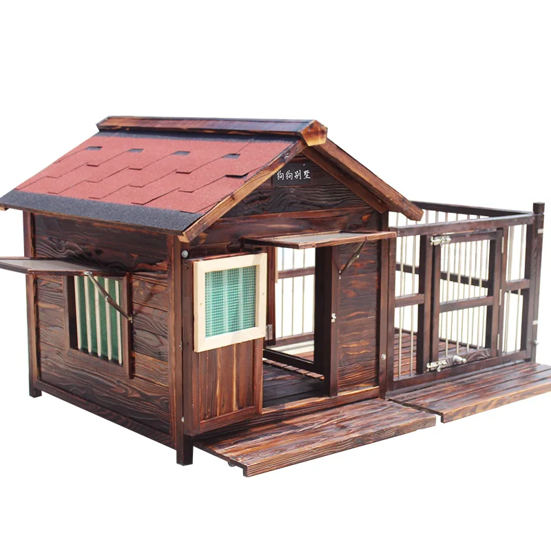 

YY Outdoor Dog House Waterproof Medium Warm Outdoor Wooden Dog House Villa