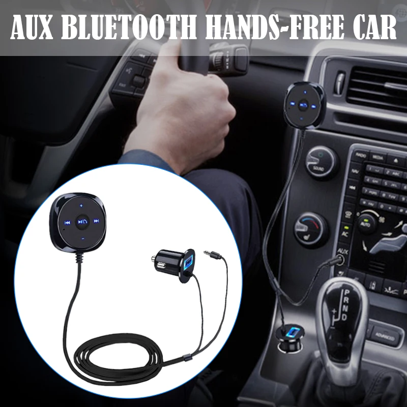 Автомобильный bluetooth комплект AUX передатчик аудио mp3 плеер Магнитный громкой связи
