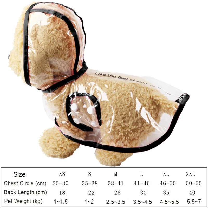 Прозрачный дождевик для собак кошка щенков дождевые пальто Тедди маленькие