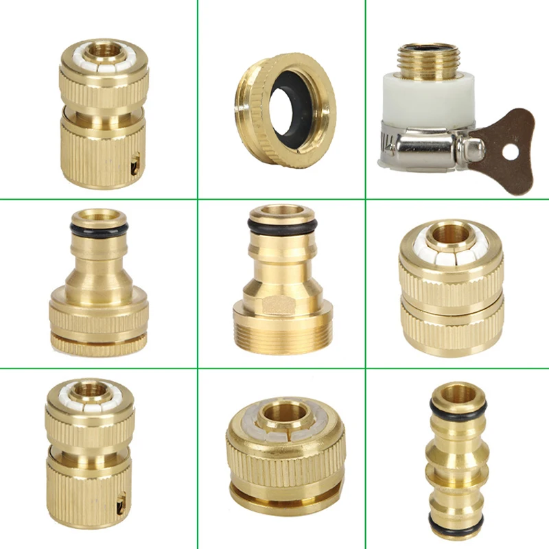 

1/2" 3/4" 1" Thread Brass Quick Connector Garden Watering Adapter Drip Irrigation Copper Hose Quick Connector Fittings