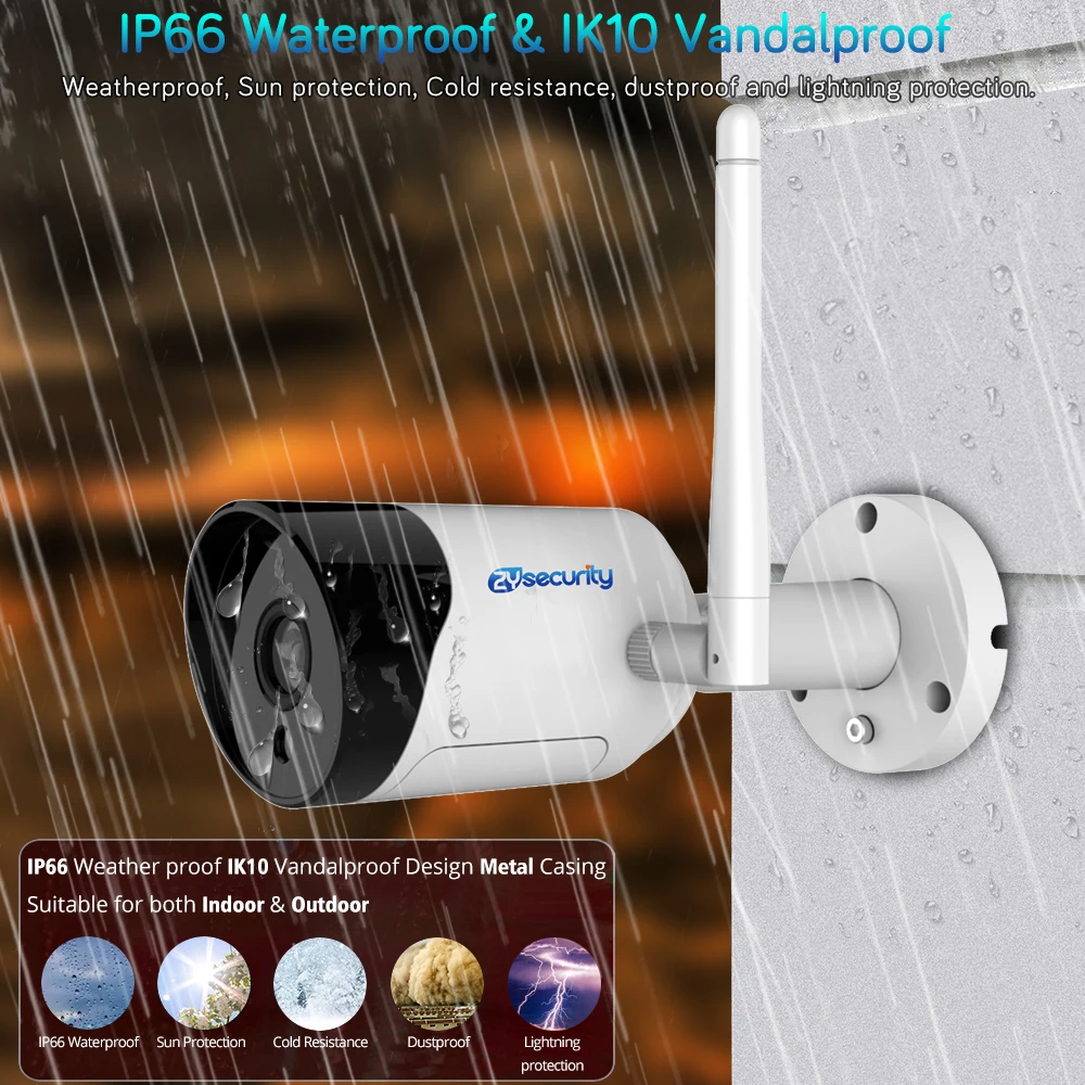 Камера видеонаблюдения 1080p Wi Fi цилиндрическая IP внешняя Onvif sd карта двусторонняя