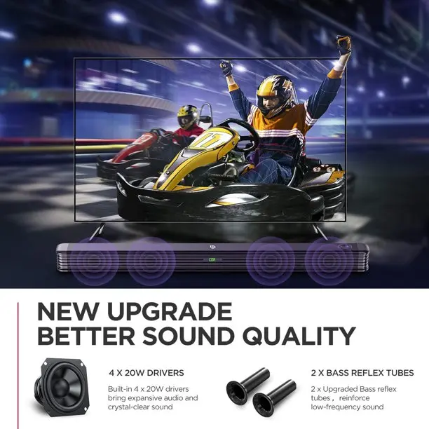 BOMAKER 150W Bluetooth Soundbar with Subwoofer Speaker for TV Bass 3D Stereo Surround Sound Home Theater | Электроника