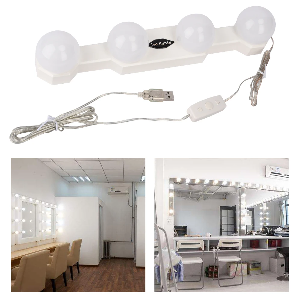 Светильник для зеркала в шкафу макияжа 4 светодиодный лампы|Подсветка туалетного