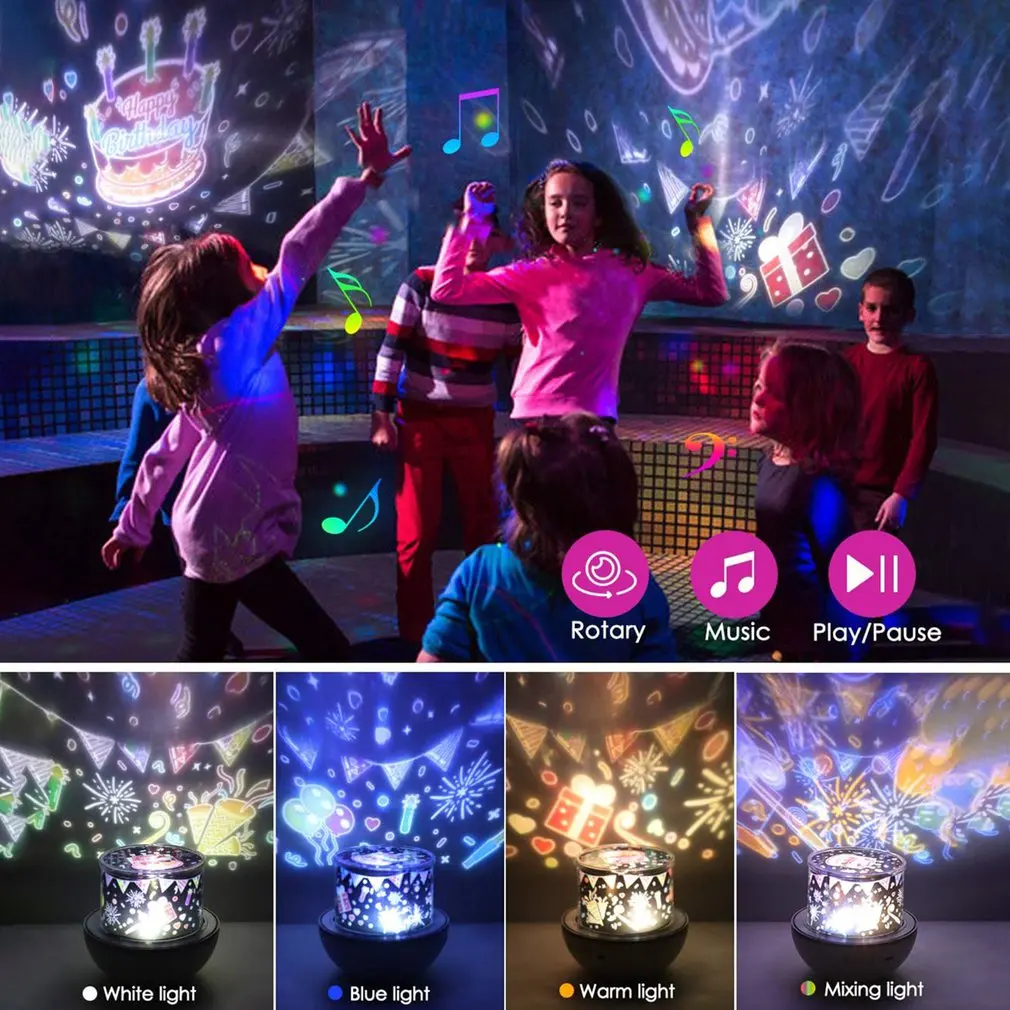 

Baby Night Light Projector Star Projector Galaxy Starry Sky Lights 360 Rotation Funny Gift For Kids For Home Bedroom