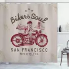 Занавеска для душа в стиле ретро, эмблема соула Сан-Франциско, с черепом, крыльями, для езды на мотоцикле, с мертвой иллюстрацией, тканевый Декор для ванной комнаты
